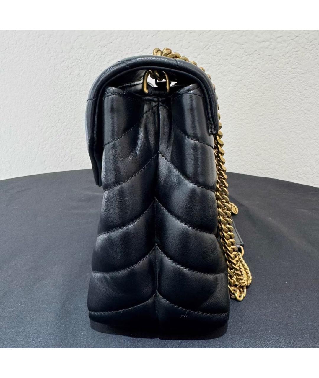 SAINT LAURENT Черная кожаная сумка тоут, фото 4