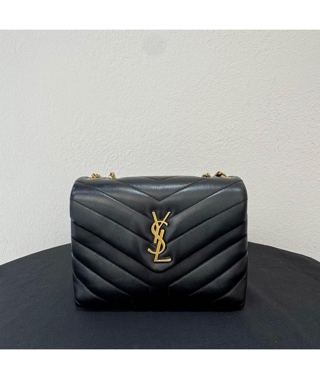 SAINT LAURENT Черная кожаная сумка тоут, фото 8