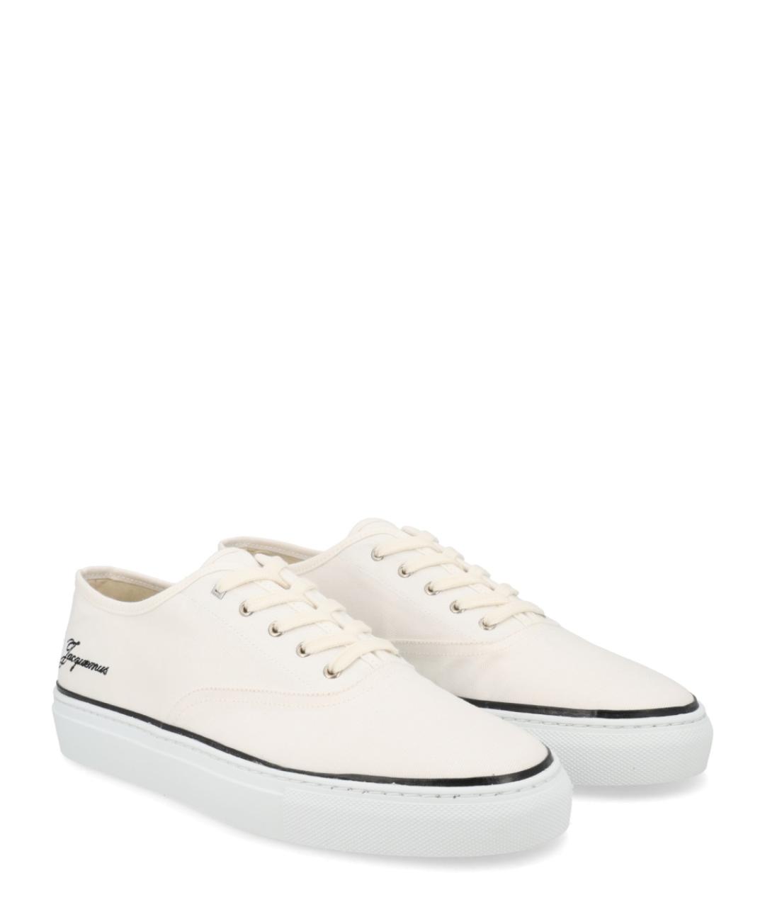 JACQUEMUS Белые текстильные низкие кроссовки / кеды, фото 2