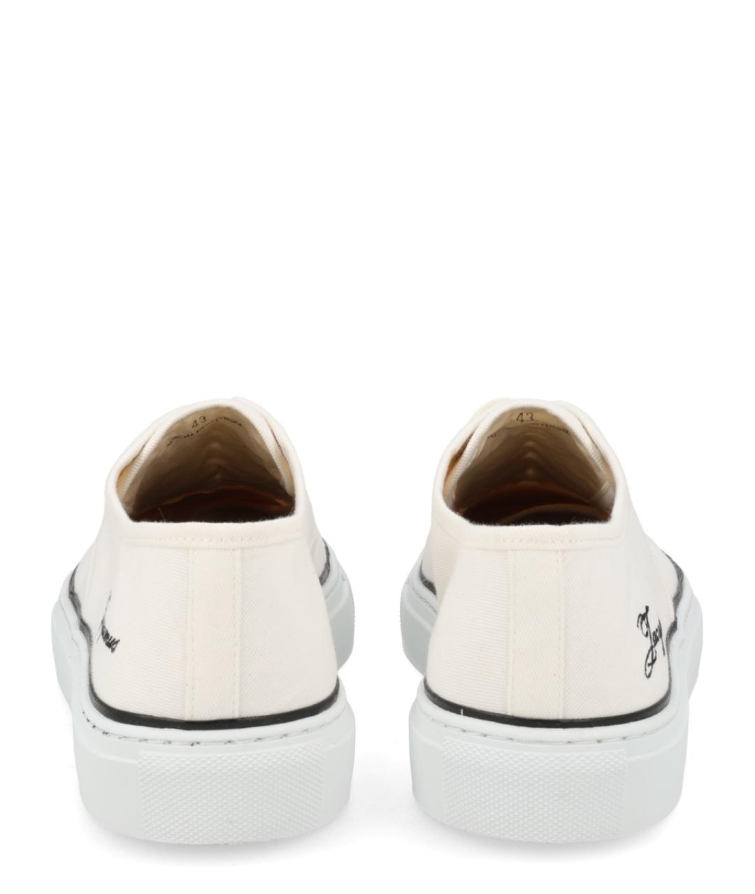 JACQUEMUS Белые текстильные низкие кроссовки / кеды, фото 4