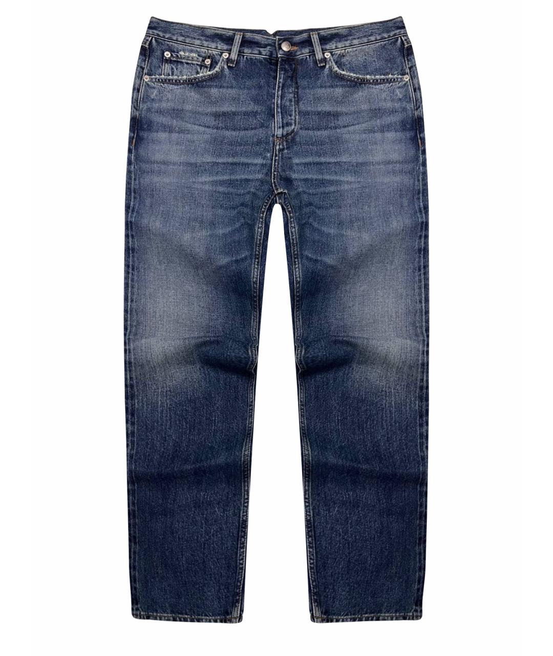 BURBERRY Синие хлопковые прямые джинсы, фото 1