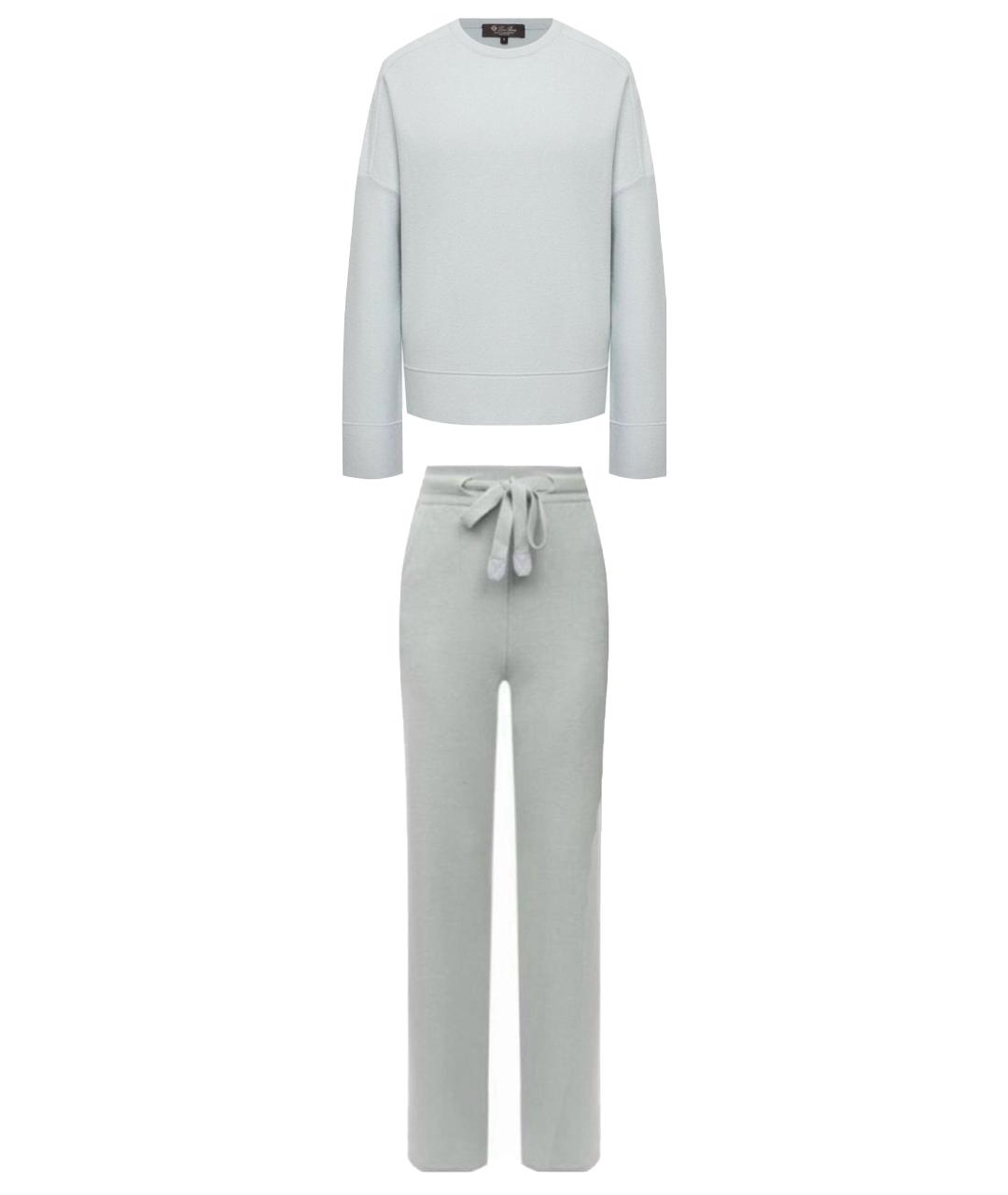 LORO PIANA Бирюзовый кашемировый костюм с брюками, фото 1