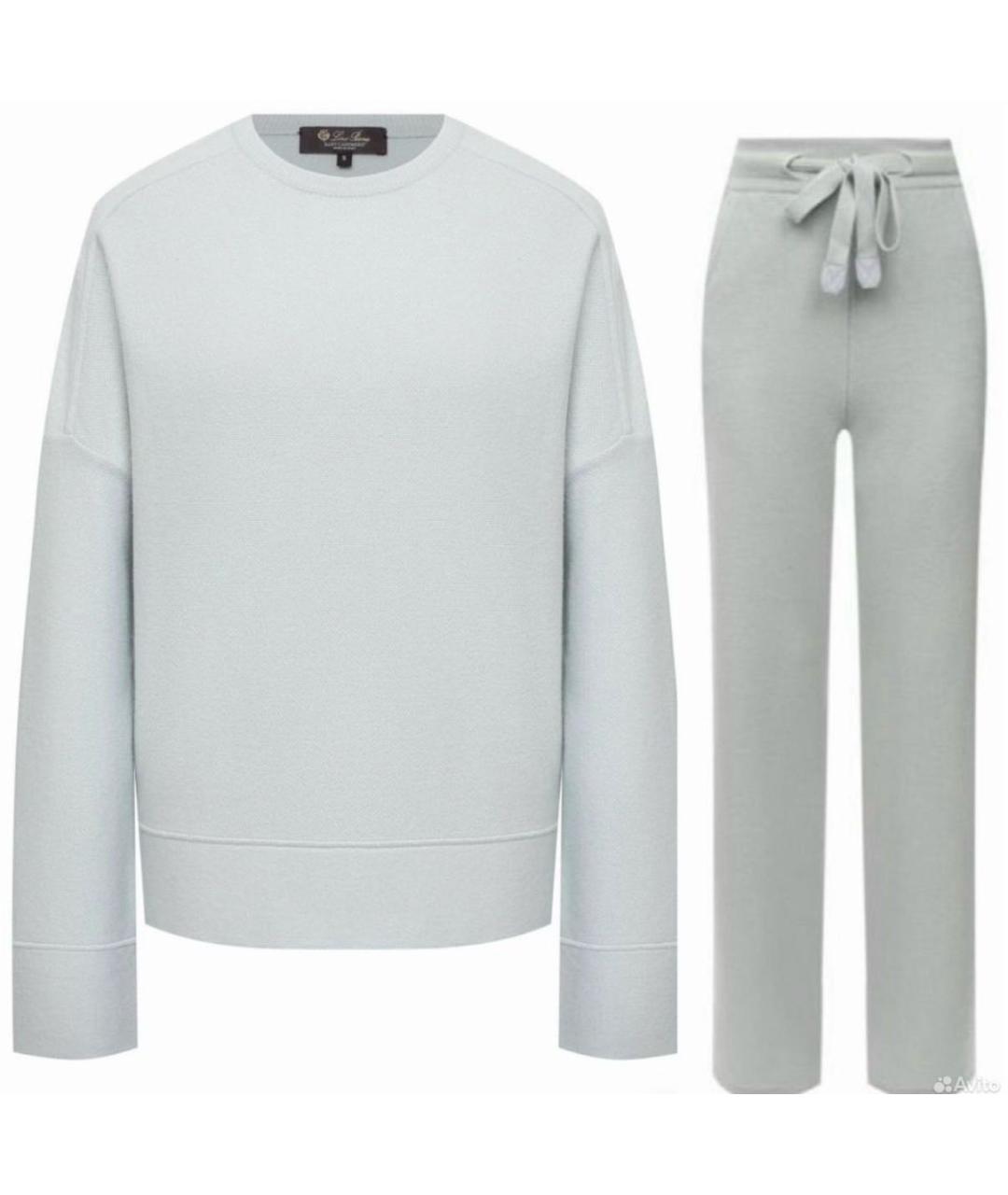 LORO PIANA Бирюзовый кашемировый костюм с брюками, фото 9