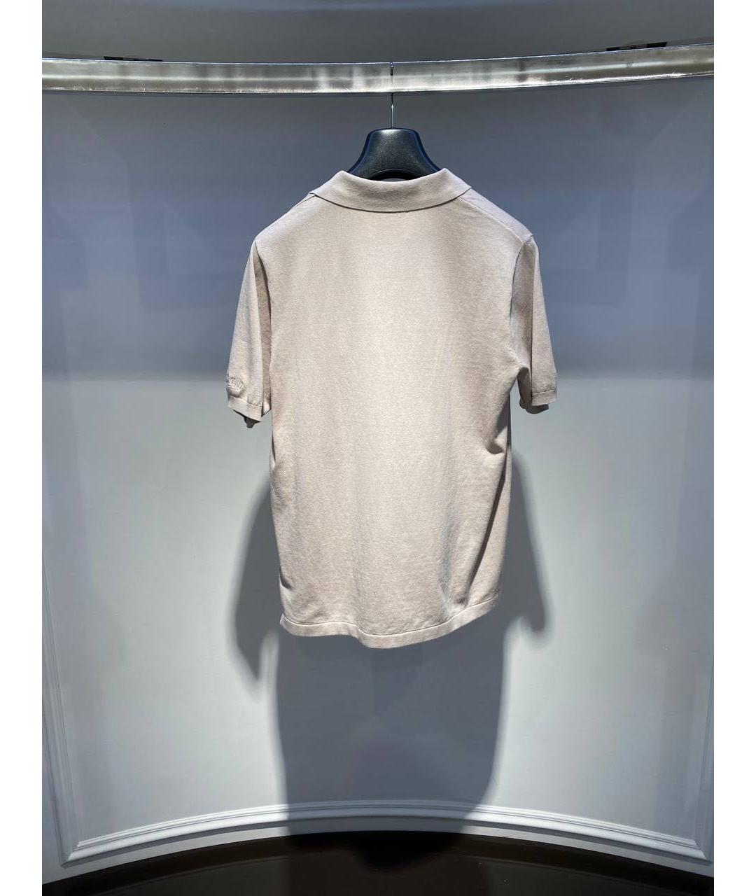 MC2 SAINT BARTH Бежевое хлопковое поло с коротким рукавом, фото 3