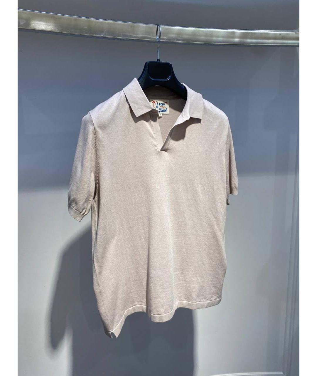MC2 SAINT BARTH Бежевое хлопковое поло с коротким рукавом, фото 4
