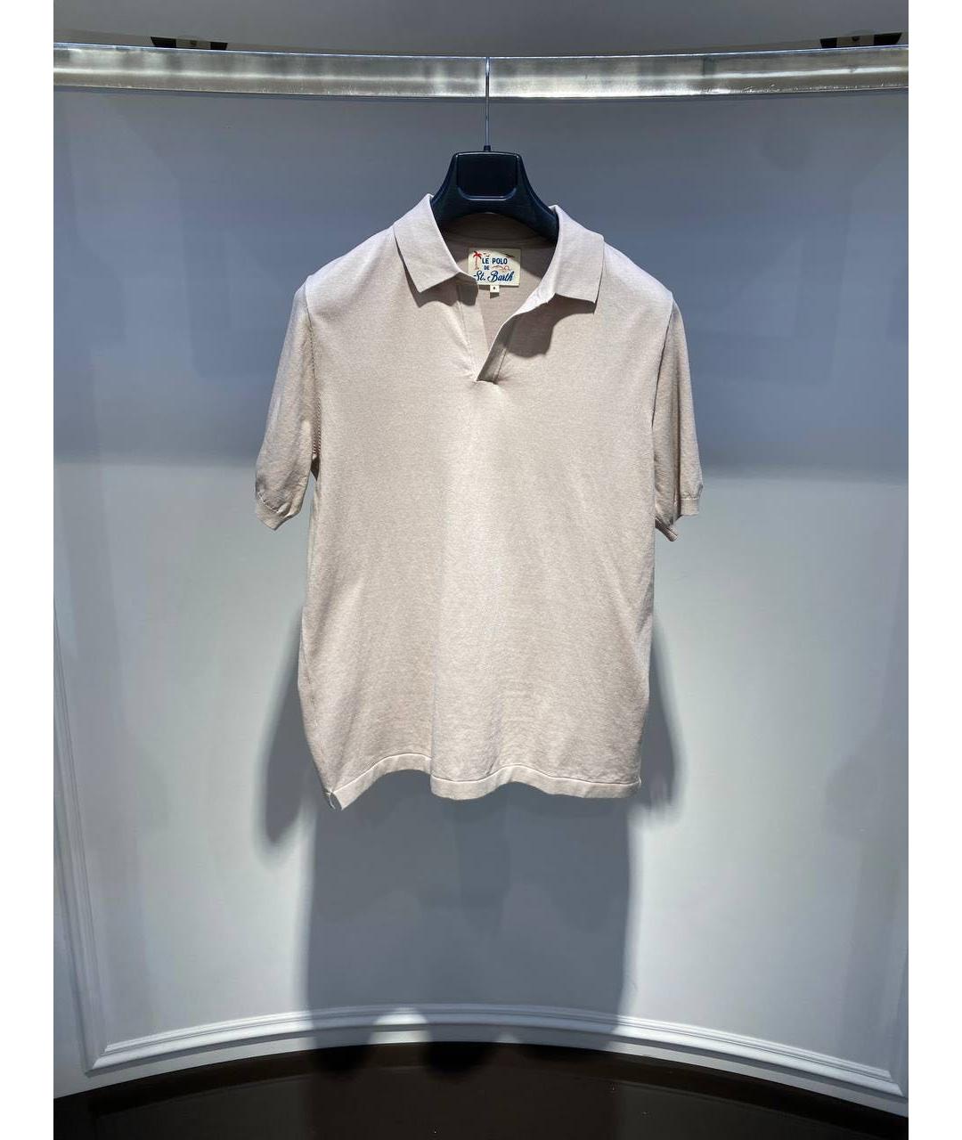 MC2 SAINT BARTH Бежевое хлопковое поло с коротким рукавом, фото 2