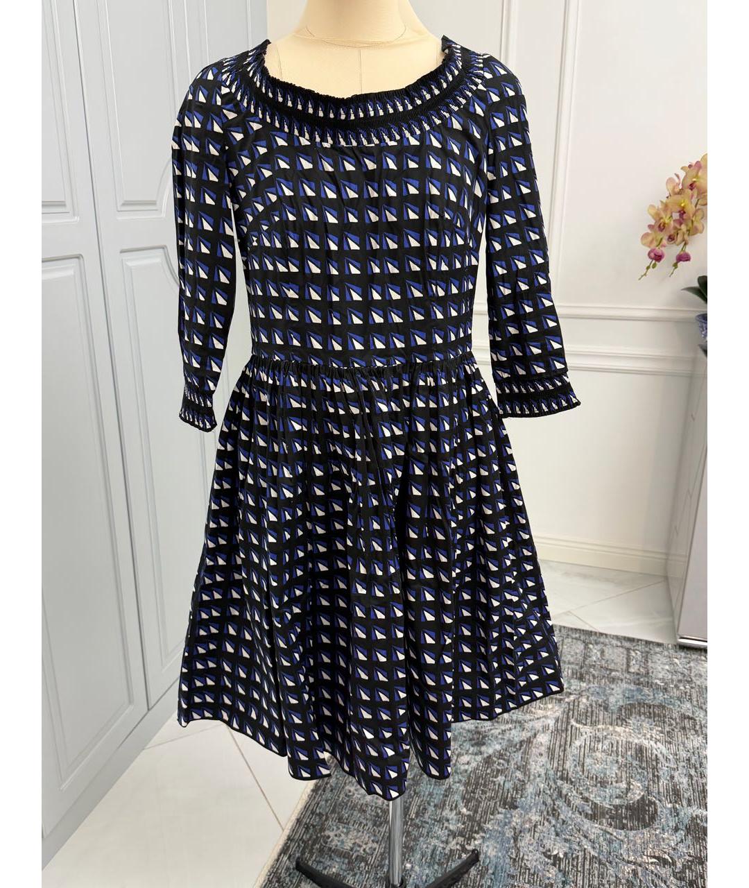 PRADA Темно-синее хлопковое повседневное платье, фото 4