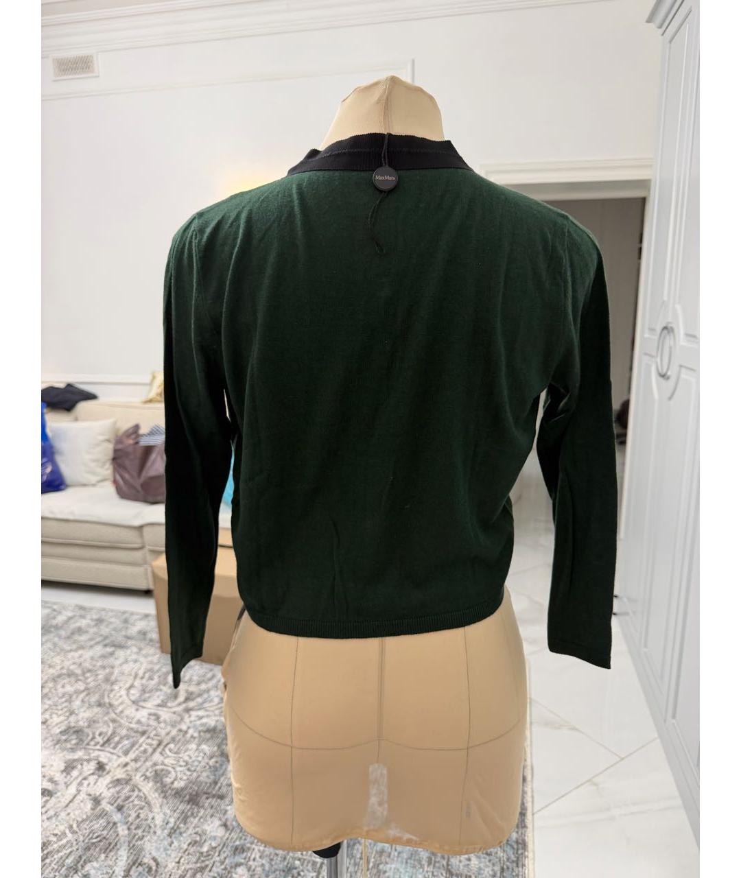 MAX MARA Зеленый шелковый кардиган, фото 2