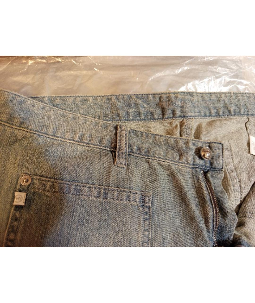 MICHAEL KORS Голубые хлопковые прямые джинсы, фото 5