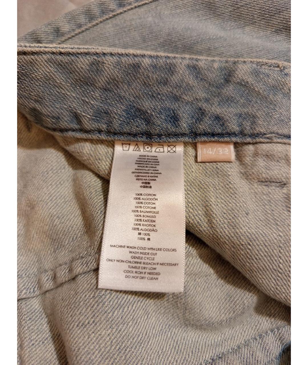 MICHAEL KORS Голубые хлопковые прямые джинсы, фото 4