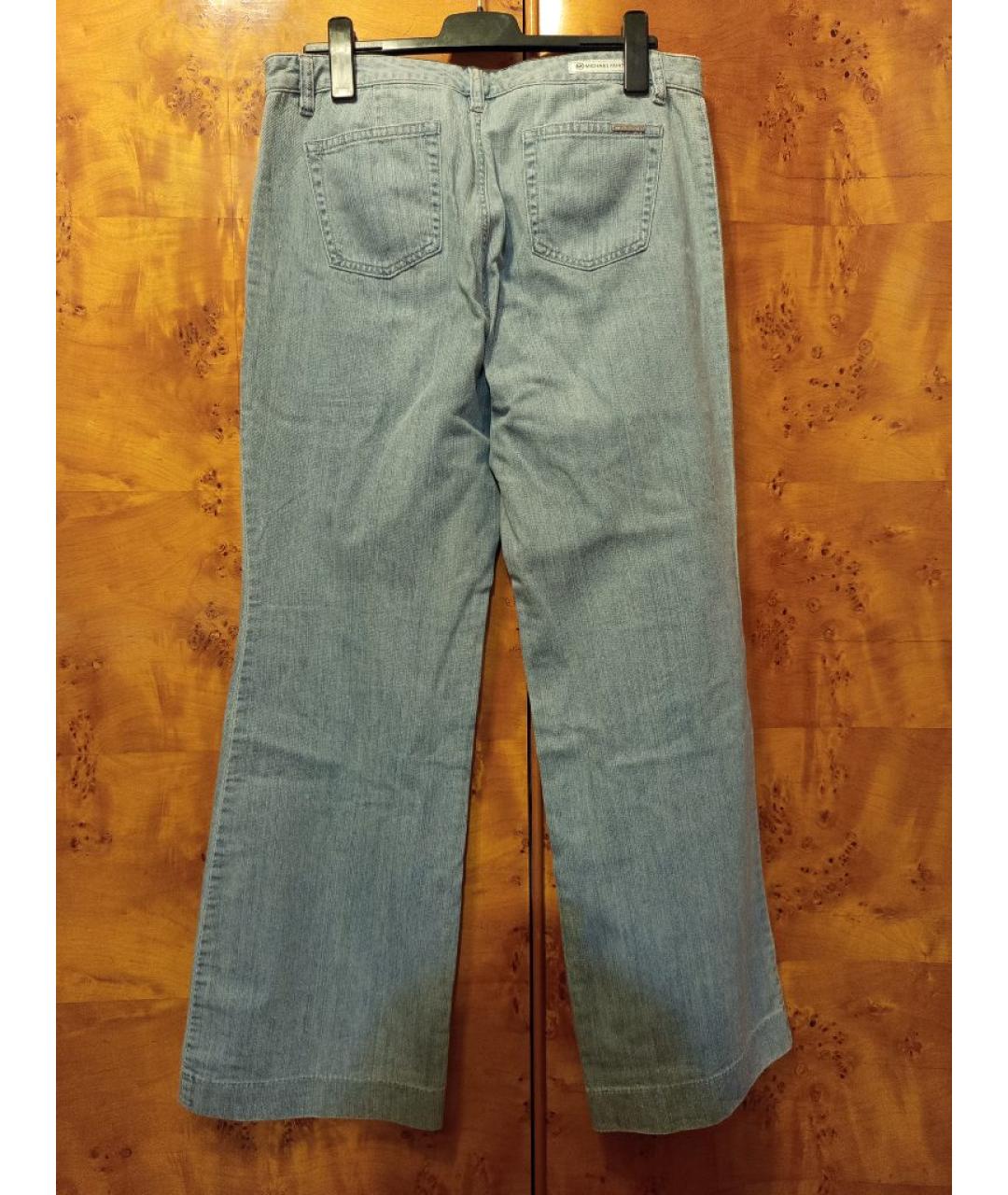 MICHAEL KORS Голубые хлопковые прямые джинсы, фото 2