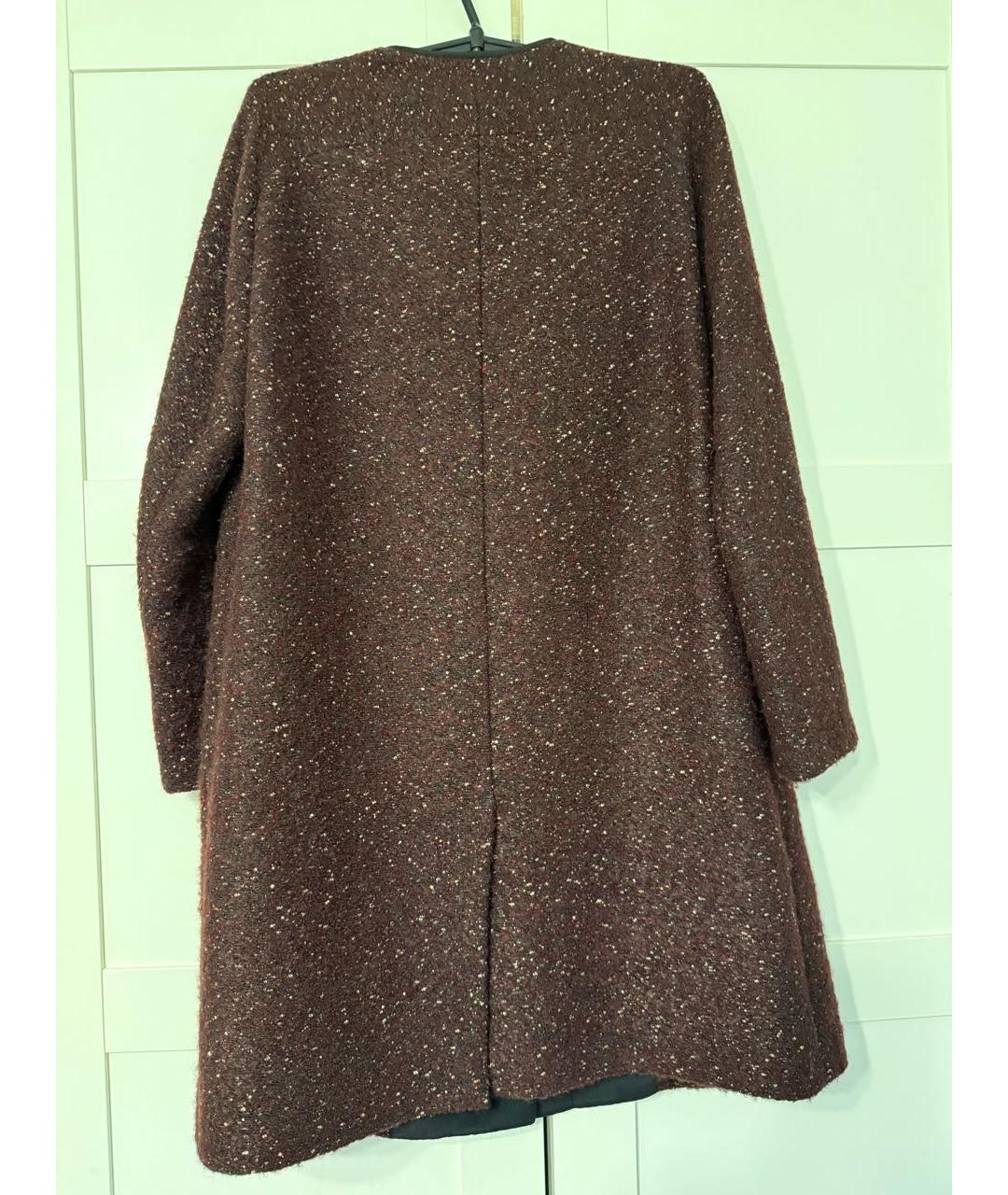 FERRAGAMO Бордовое шерстяное пальто, фото 5