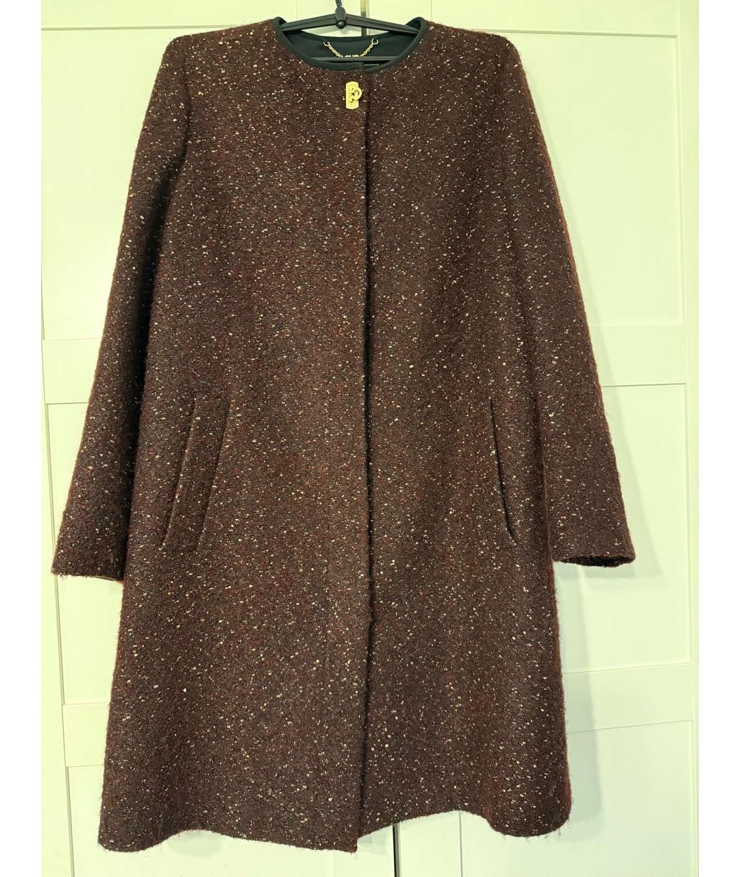 FERRAGAMO Бордовое шерстяное пальто, фото 4