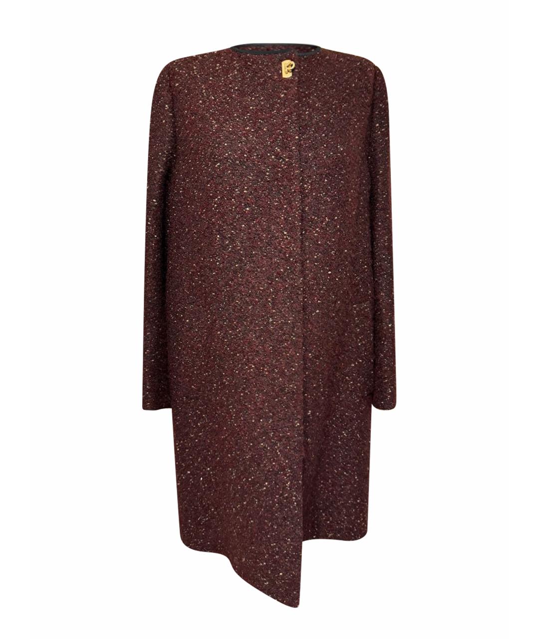 FERRAGAMO Бордовое шерстяное пальто, фото 1