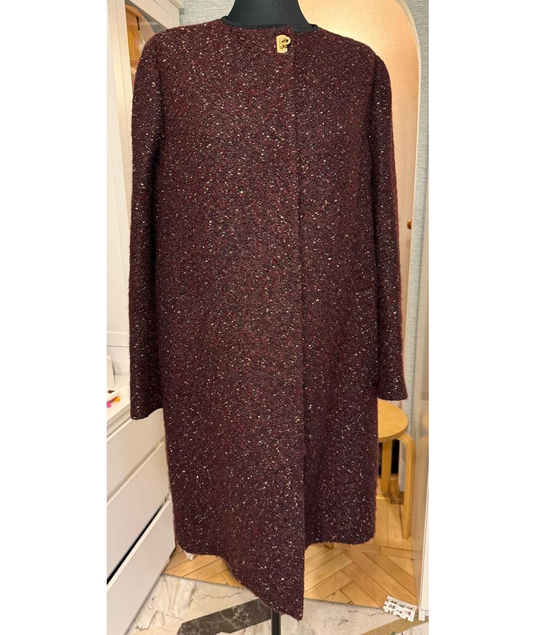 FERRAGAMO Бордовое шерстяное пальто, фото 7