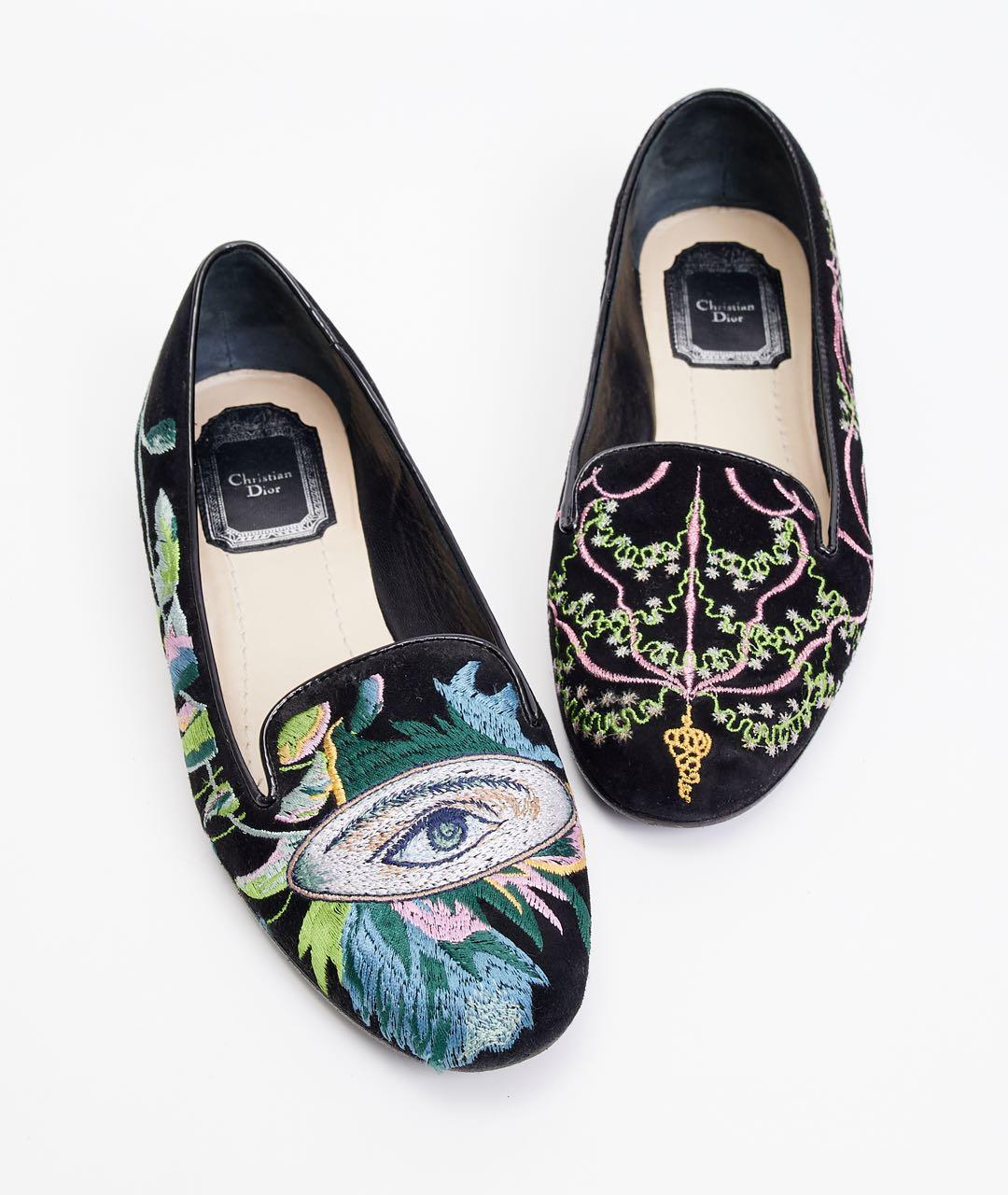 CHRISTIAN DIOR Черные замшевые балетки, фото 2