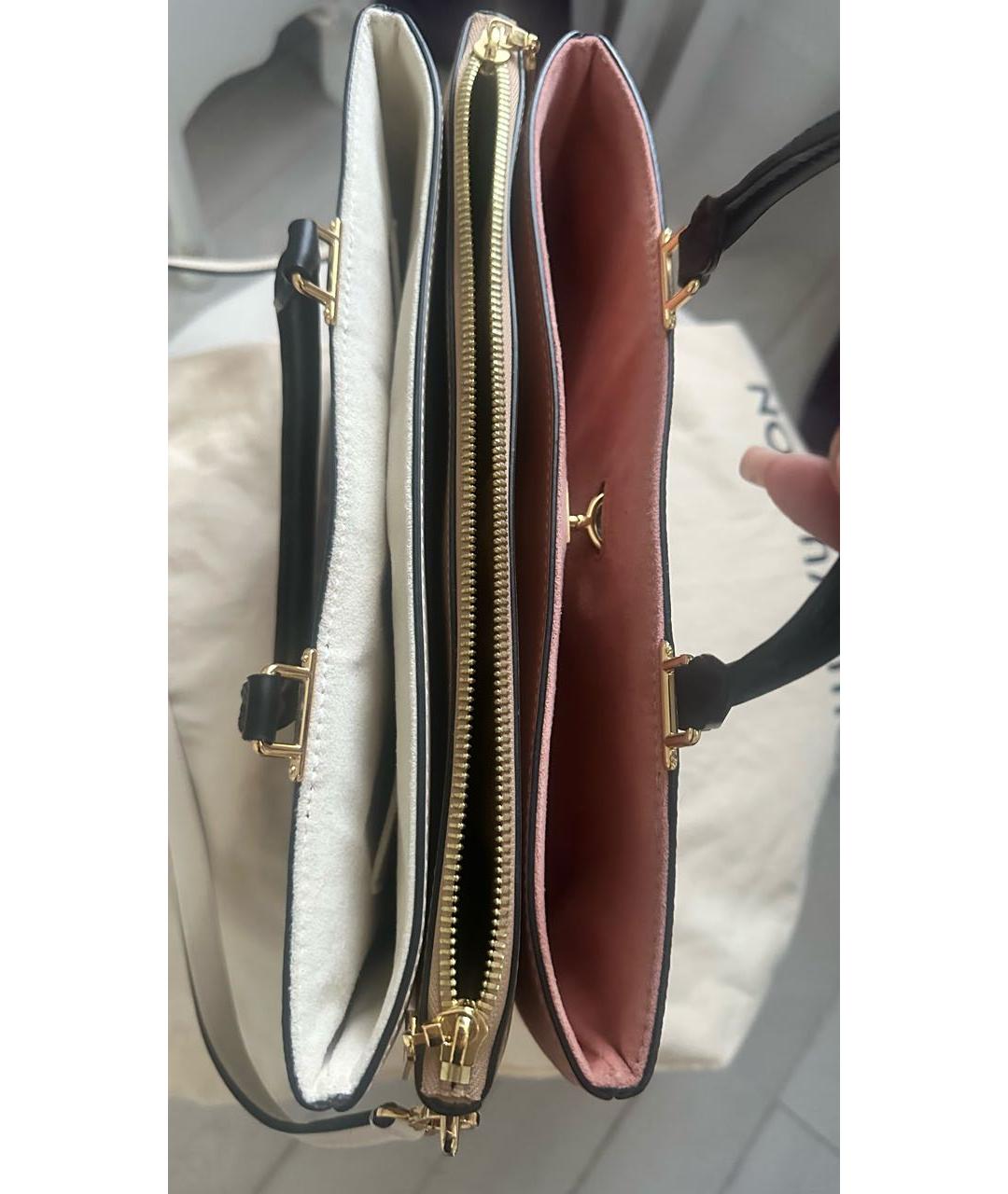 LOUIS VUITTON Коричневая кожаная сумка с короткими ручками, фото 4