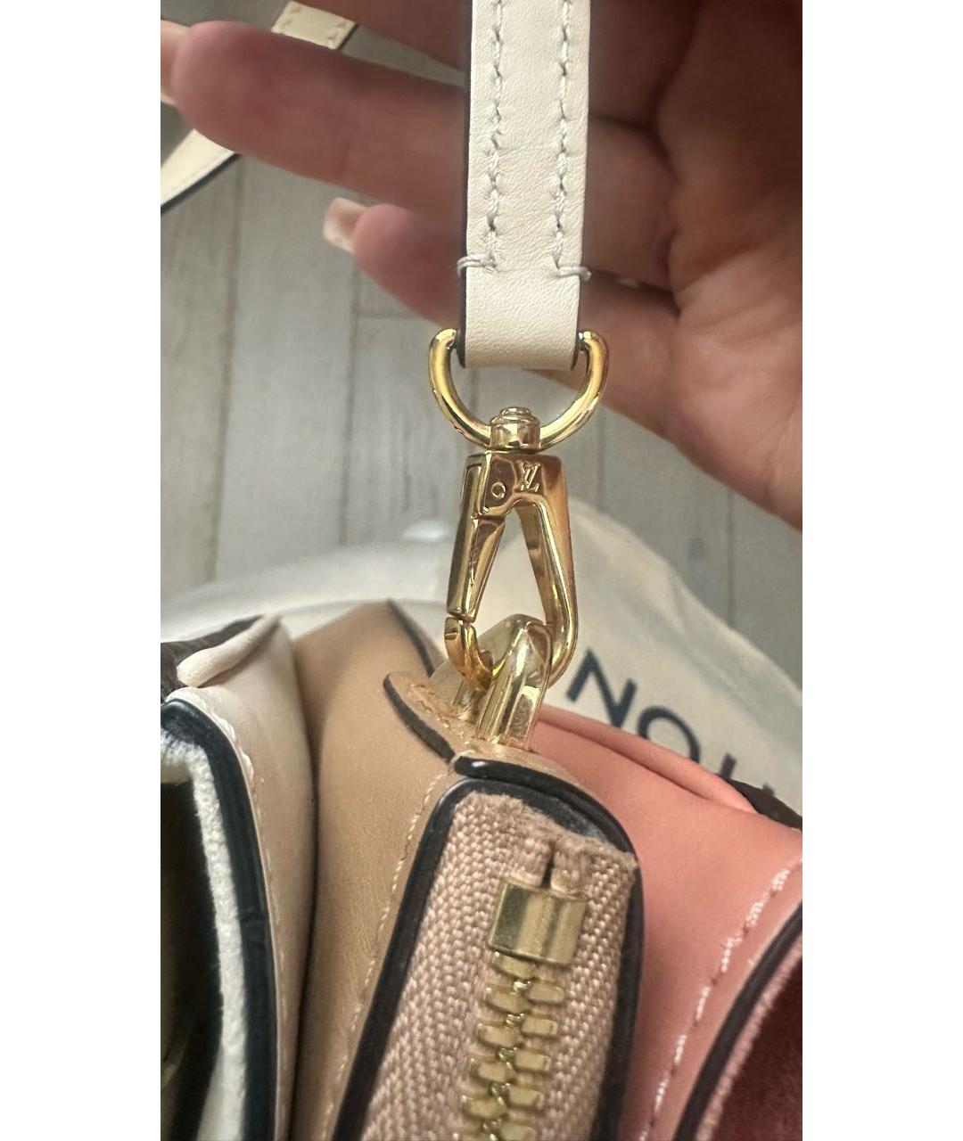 LOUIS VUITTON Коричневая кожаная сумка с короткими ручками, фото 6