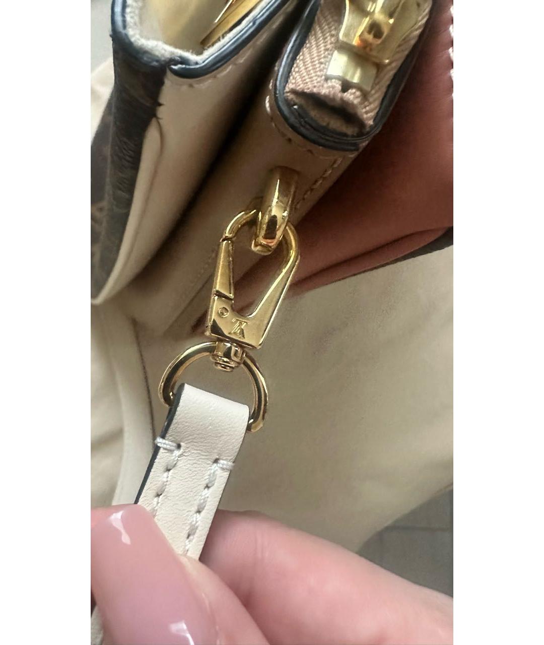 LOUIS VUITTON Коричневая кожаная сумка с короткими ручками, фото 7