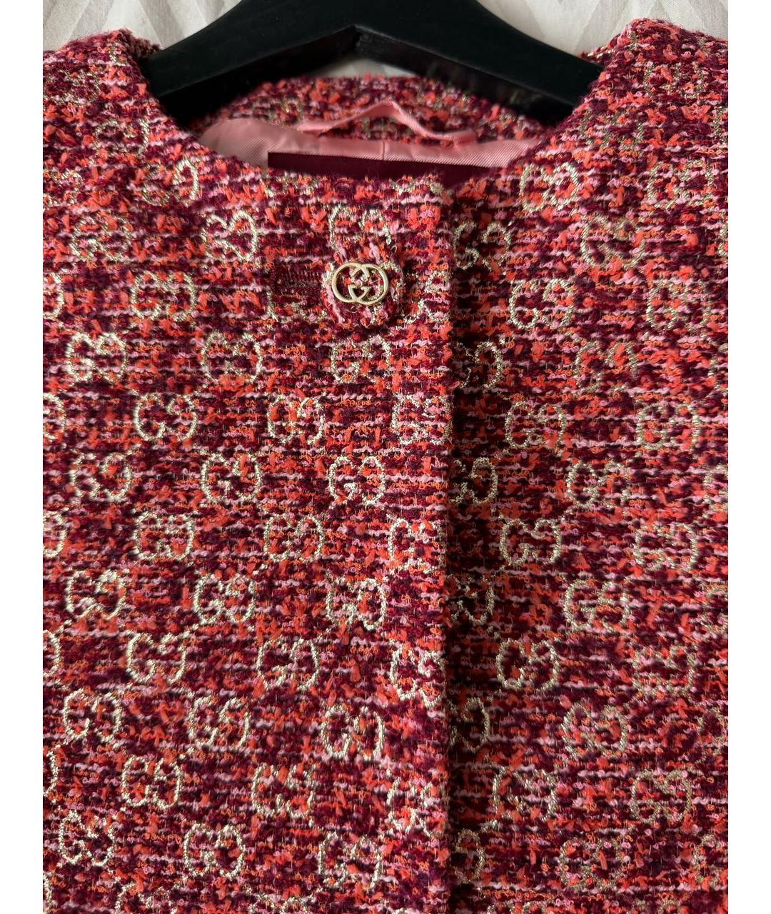 GUCCI Красный твидовый жакет/пиджак, фото 5