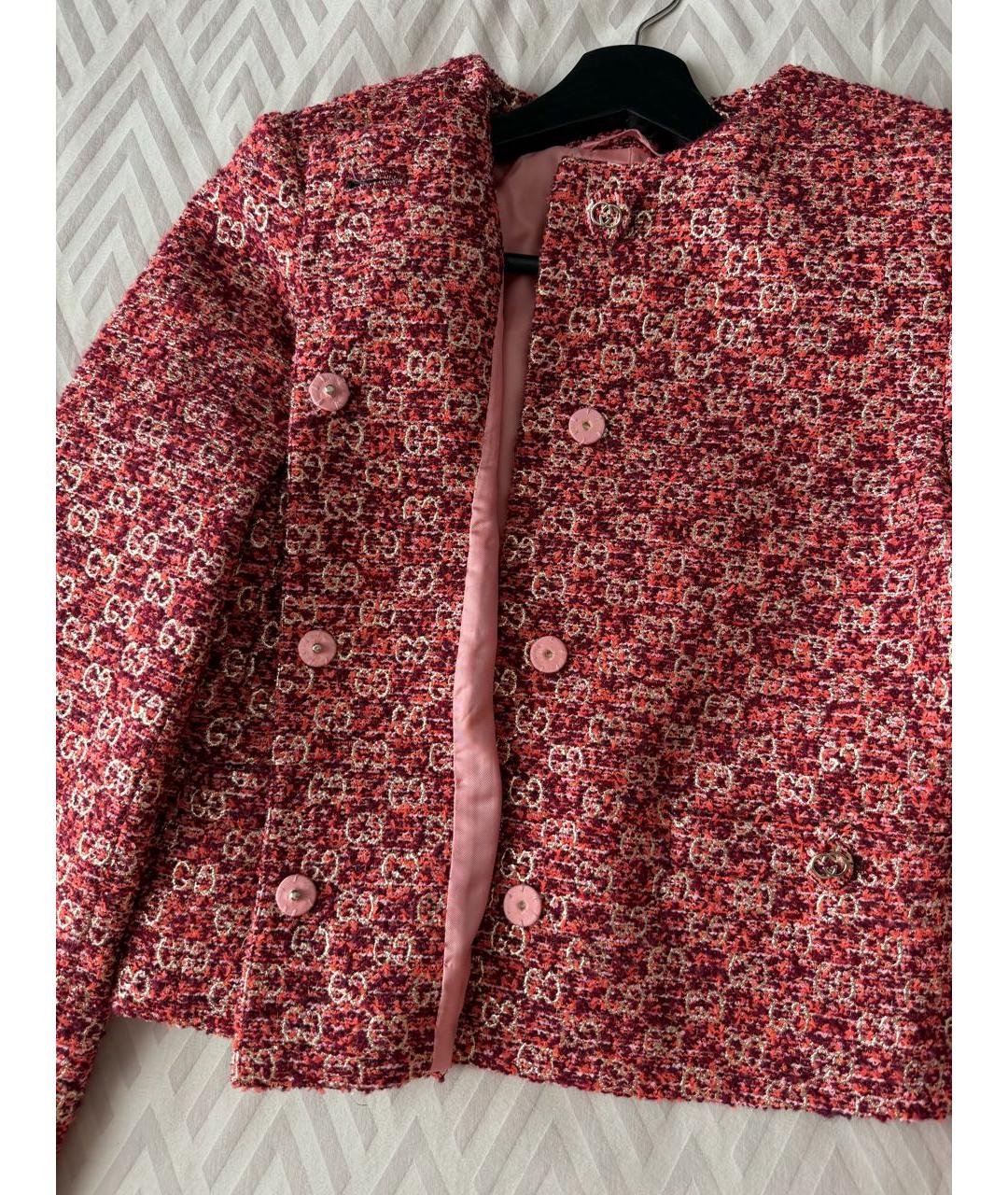 GUCCI Красный твидовый жакет/пиджак, фото 6