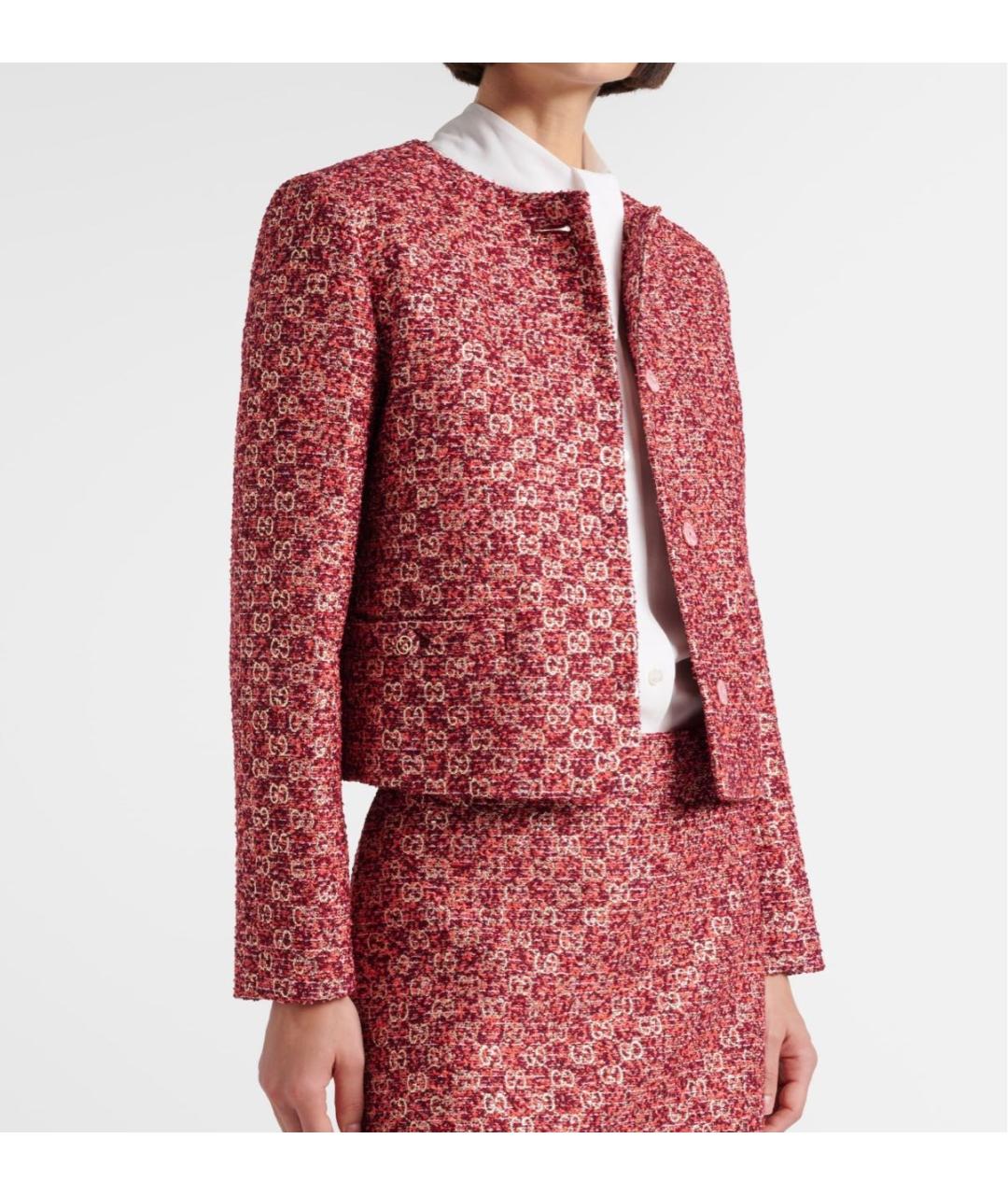 GUCCI Красный твидовый жакет/пиджак, фото 2