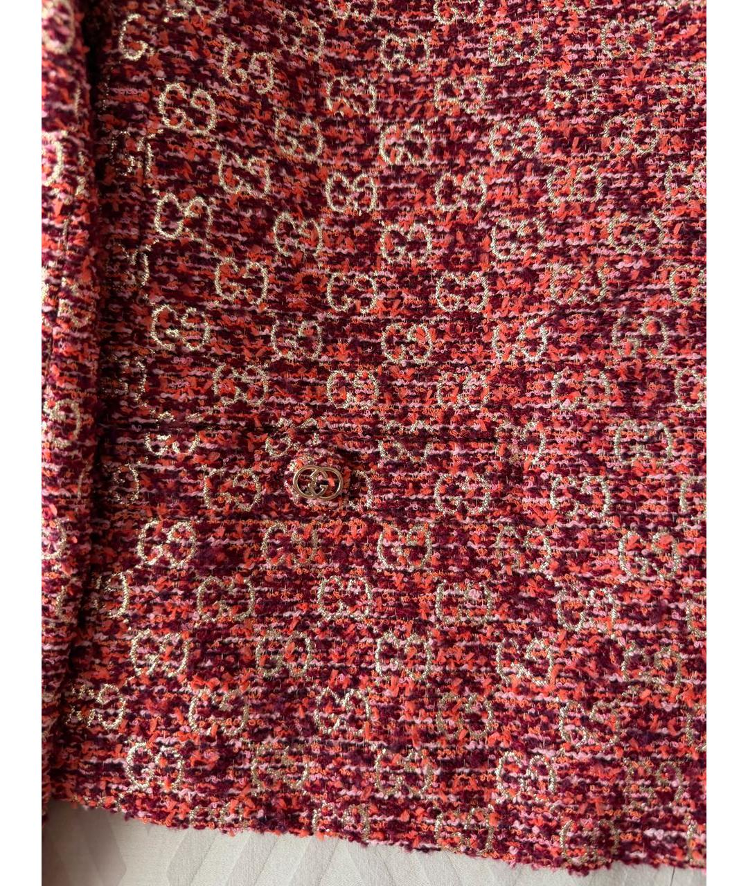 GUCCI Красный твидовый жакет/пиджак, фото 4