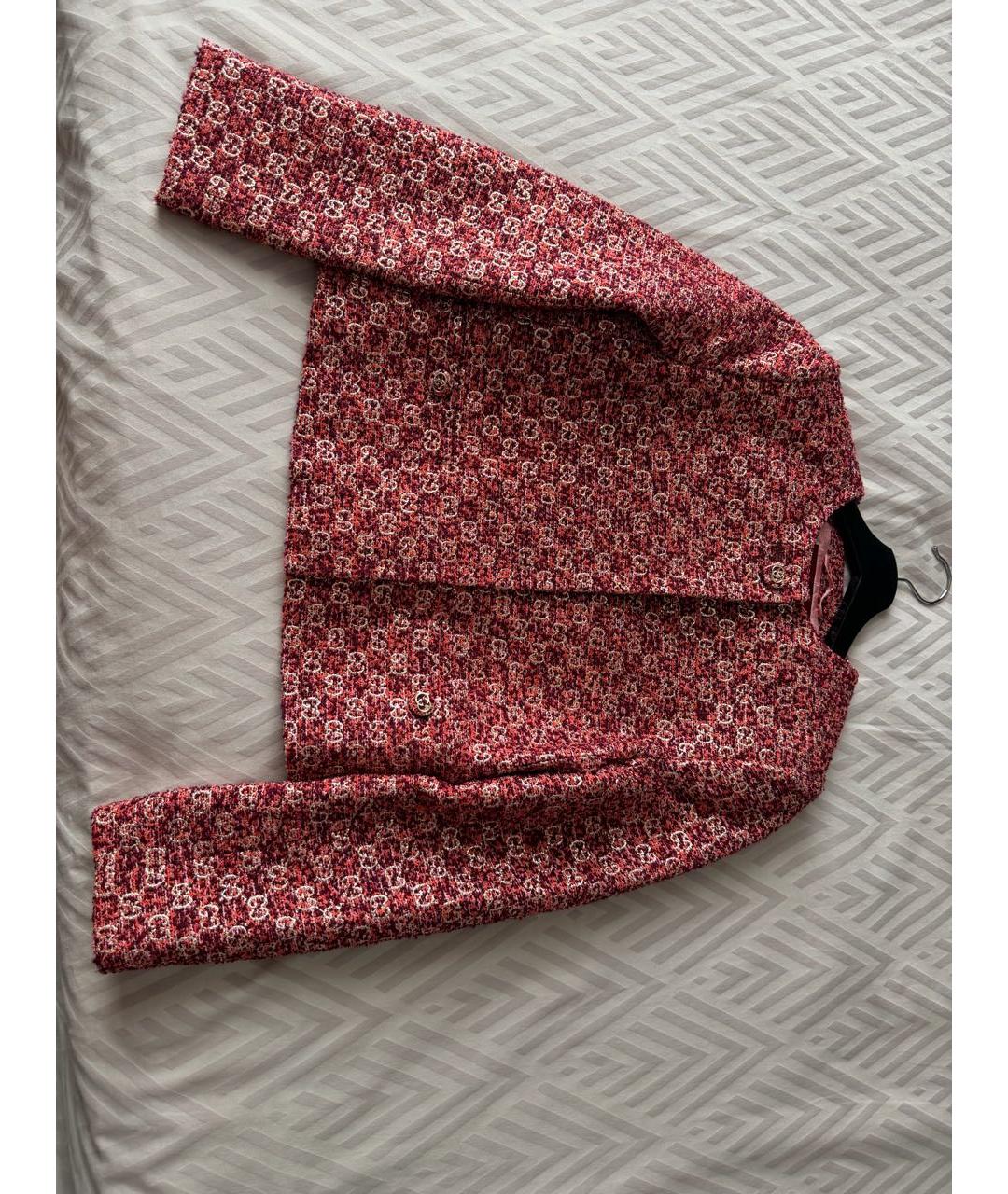 GUCCI Красный твидовый жакет/пиджак, фото 3