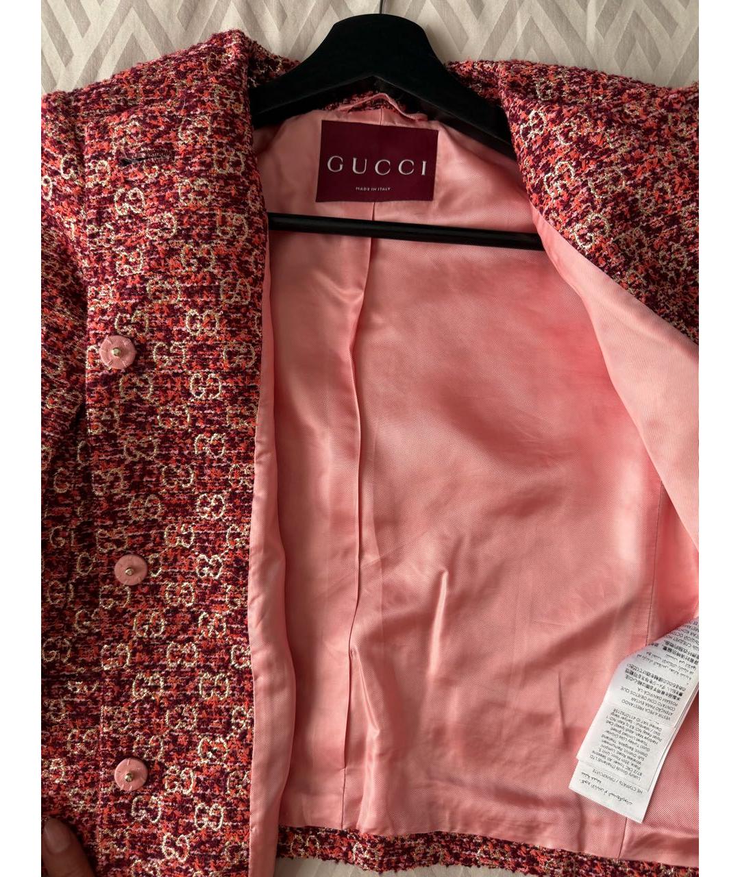 GUCCI Красный твидовый жакет/пиджак, фото 7