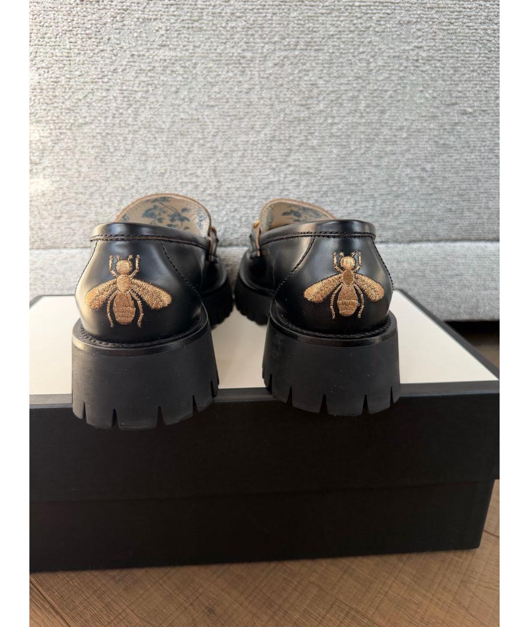 GUCCI Черные кожаные лоферы, фото 4