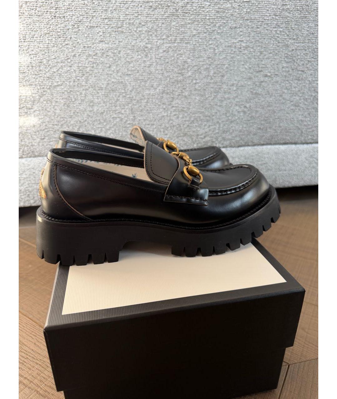 GUCCI Черные кожаные лоферы, фото 9