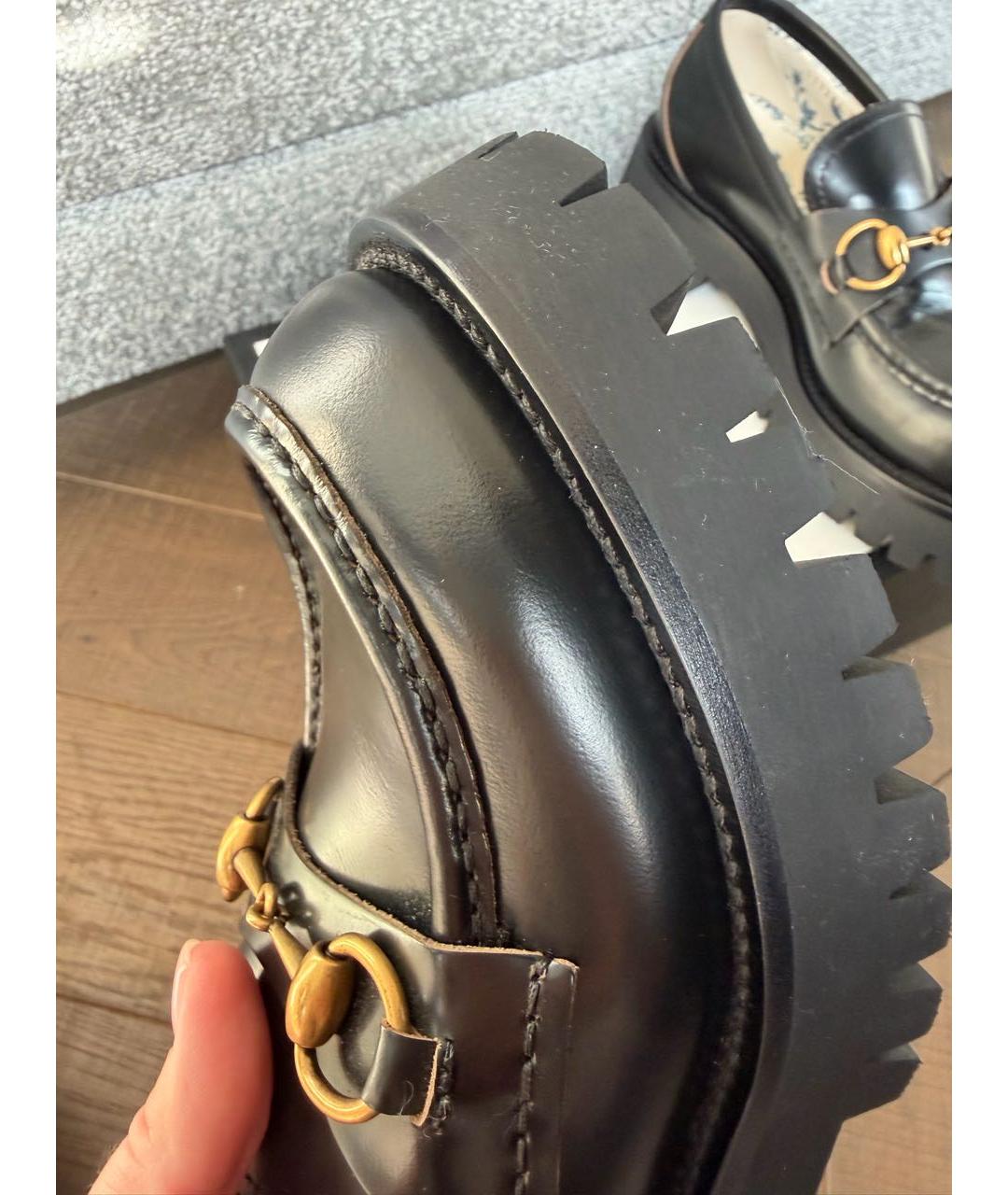GUCCI Черные кожаные лоферы, фото 5