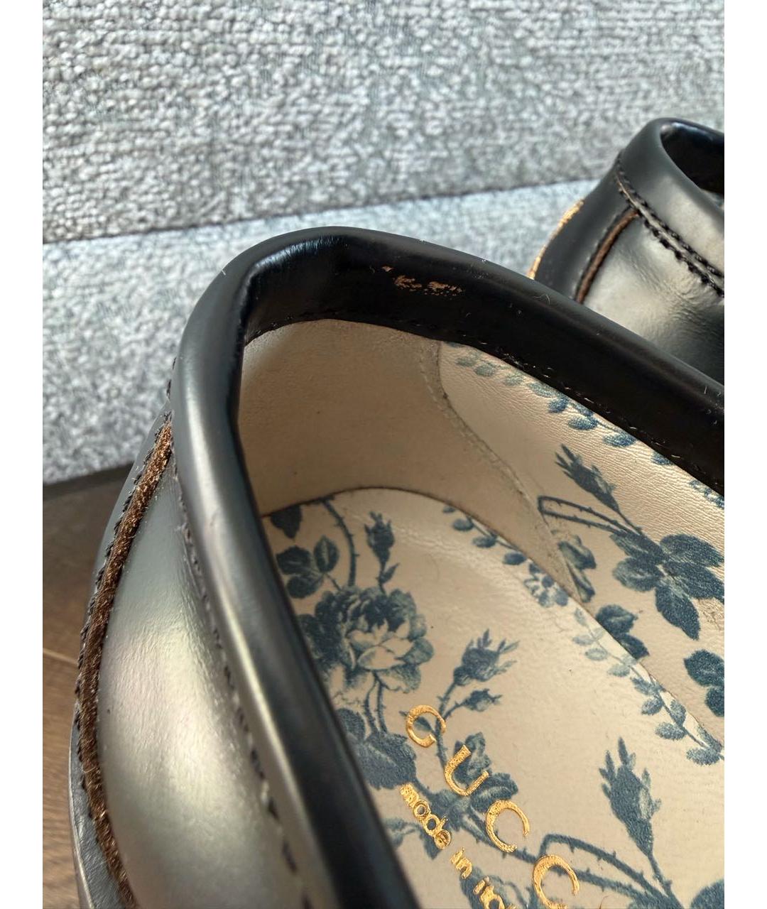 GUCCI Черные кожаные лоферы, фото 7