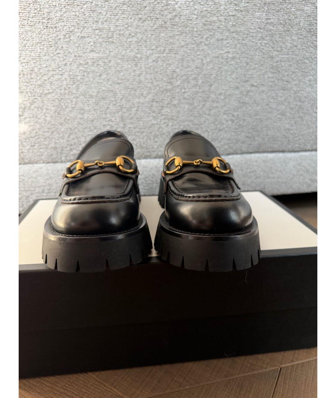 GUCCI Черные кожаные лоферы, фото 2