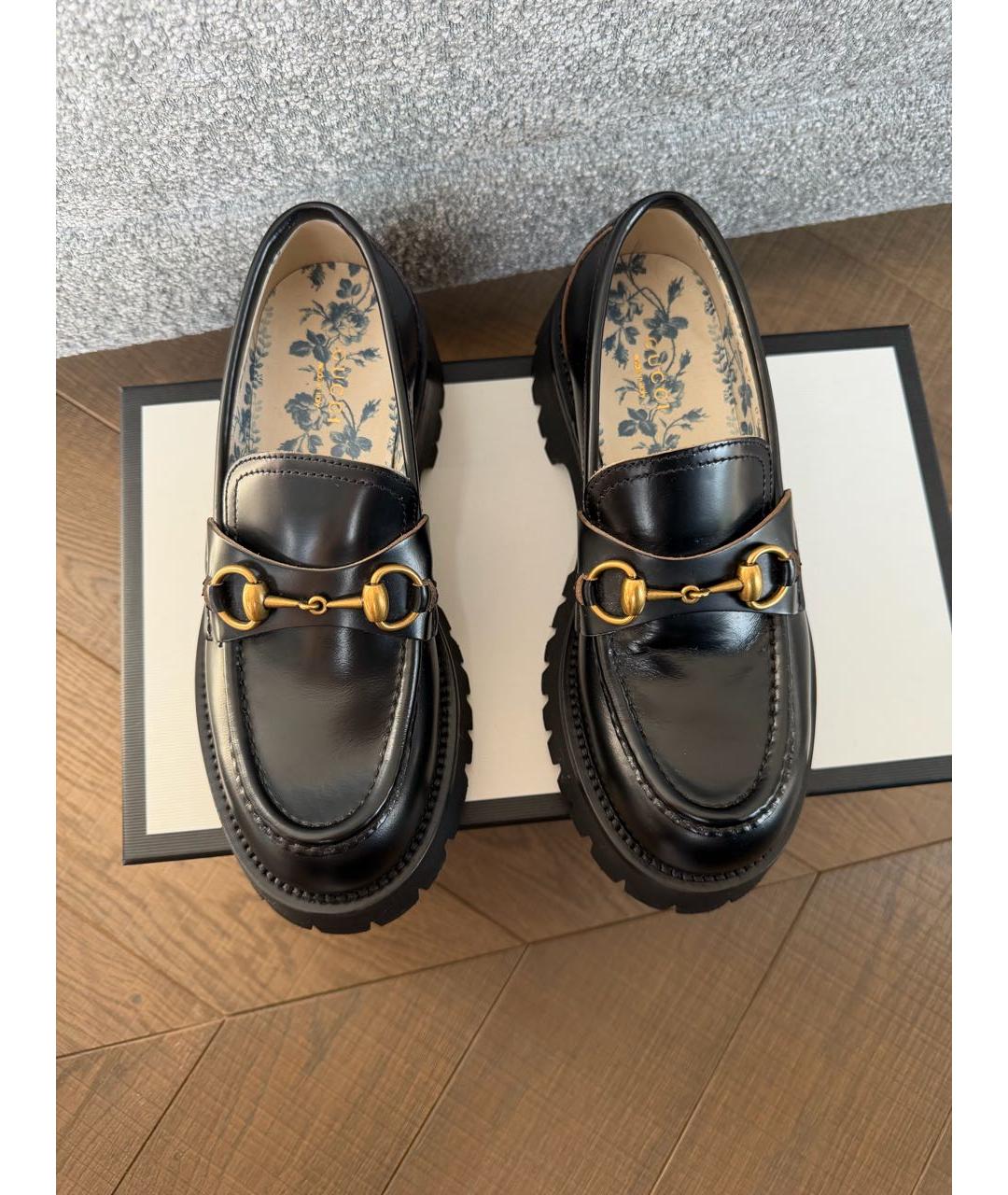 GUCCI Черные кожаные лоферы, фото 3