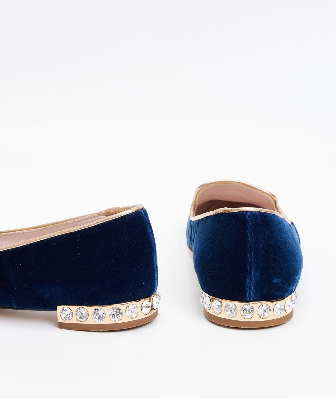 MIU MIU Темно-синие замшевые балетки, фото 3