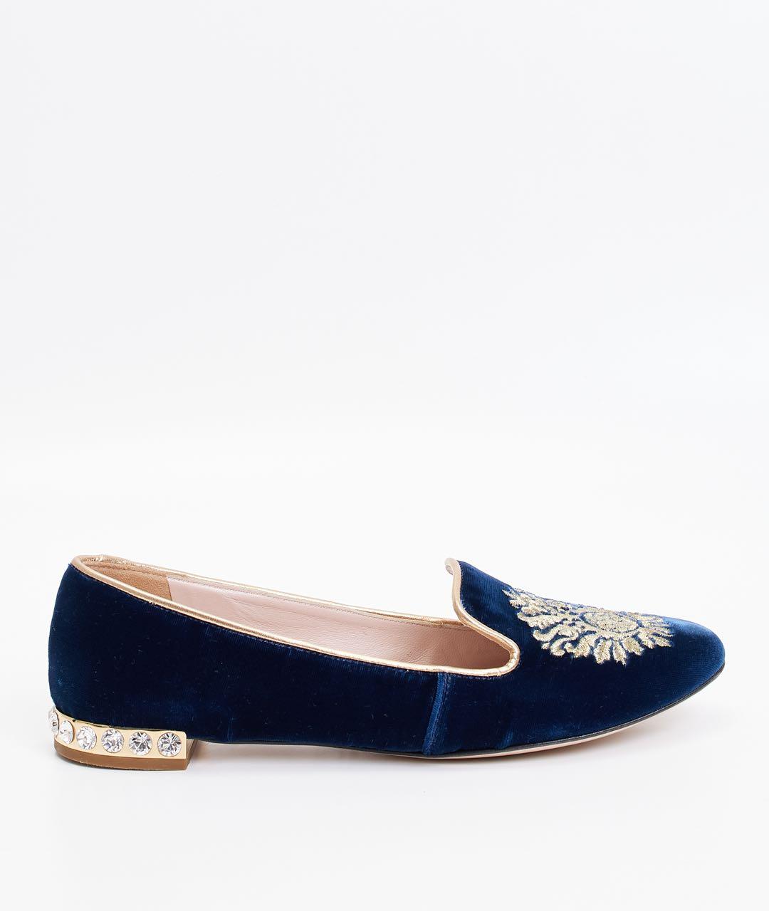 MIU MIU Темно-синие замшевые балетки, фото 5