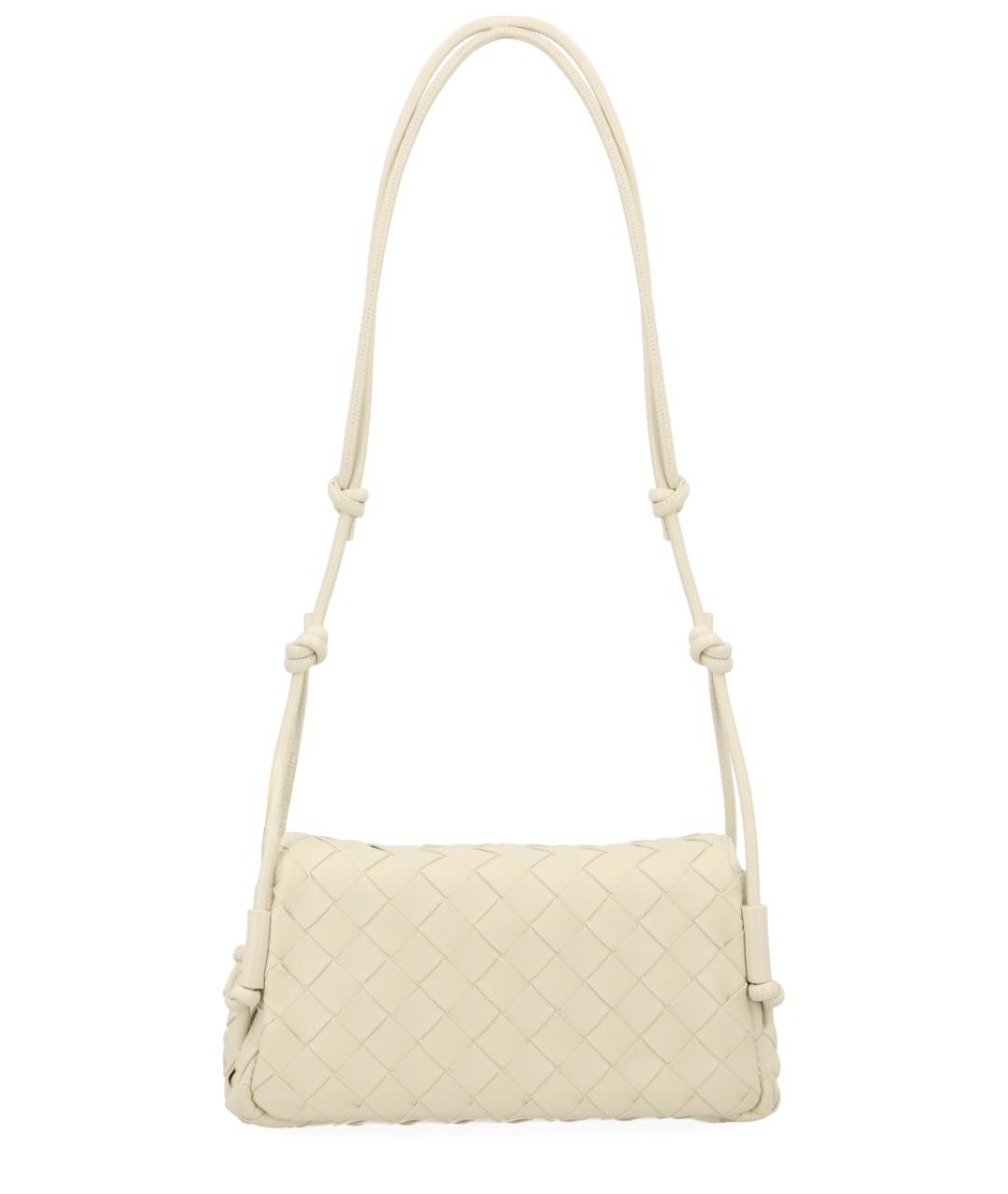 BOTTEGA VENETA Бежевая кожаная сумка через плечо, фото 2