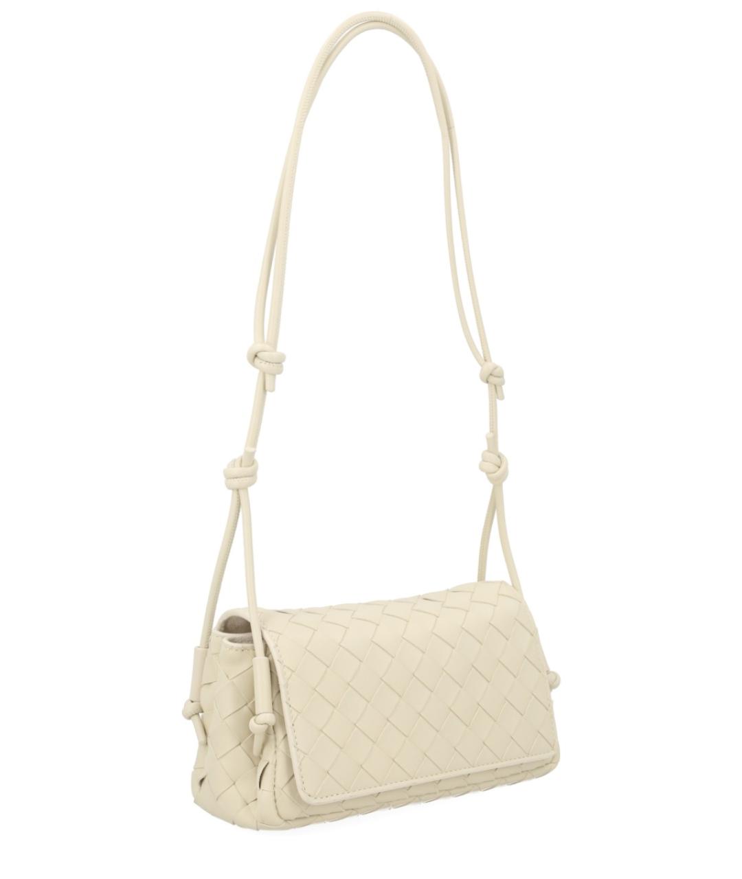 BOTTEGA VENETA Бежевая кожаная сумка через плечо, фото 3