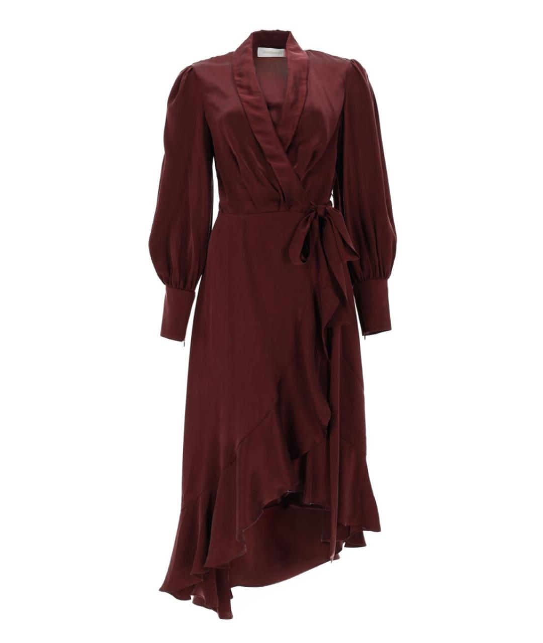 ZIMMERMANN Бордовое шелковое вечернее платье, фото 1