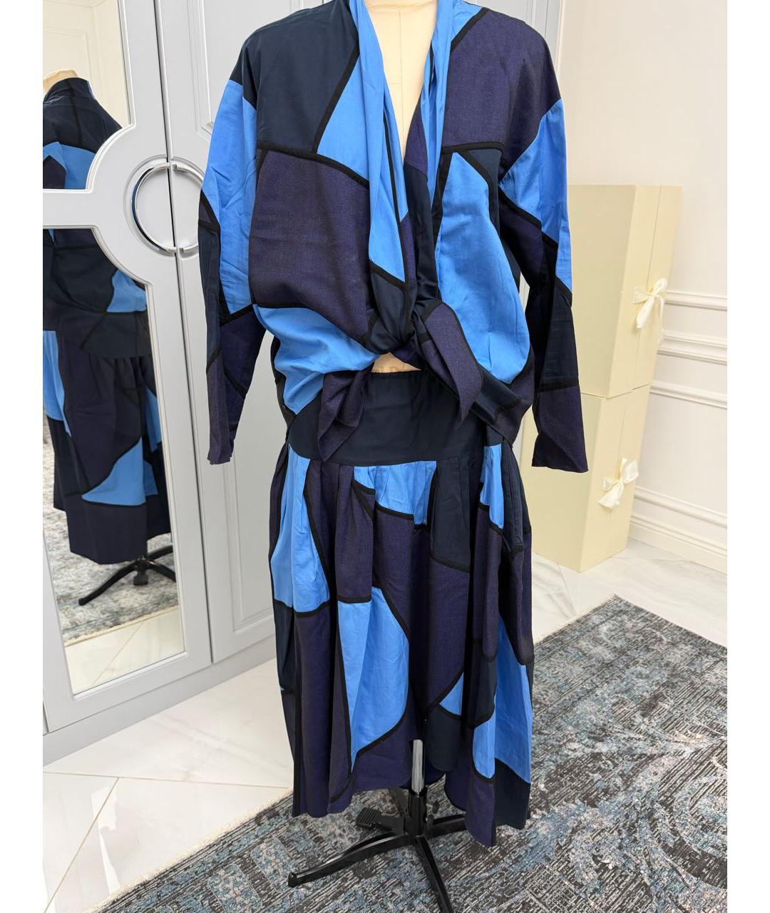 CHLOE Темно-синий хлопковый костюм с юбками, фото 3