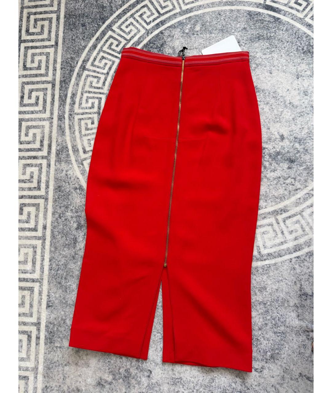 ROLAND MOURET Красная вискозная юбка миди, фото 2