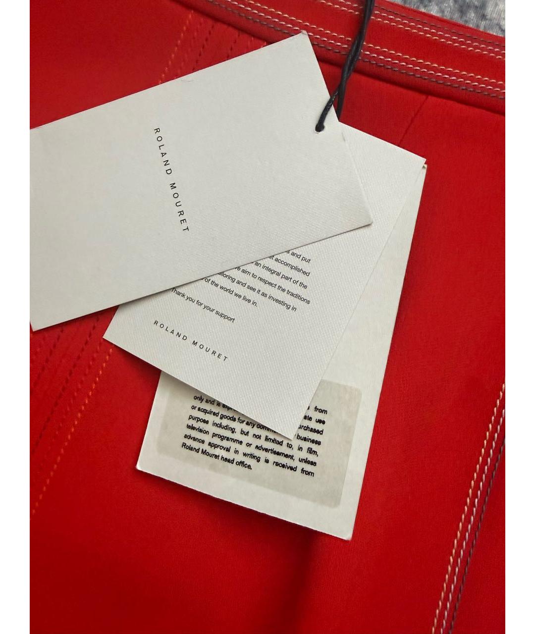 ROLAND MOURET Красная вискозная юбка миди, фото 3