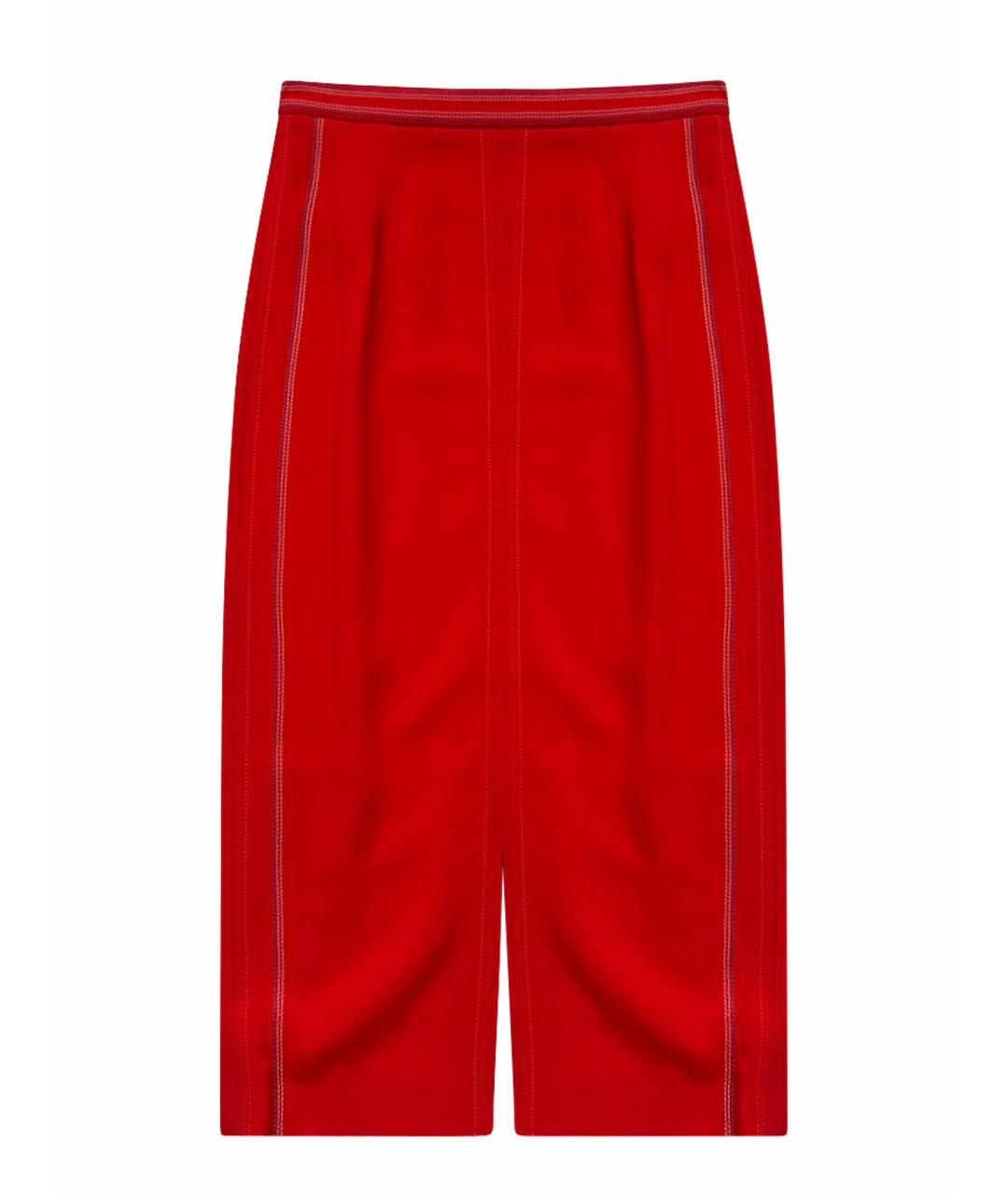 ROLAND MOURET Красная вискозная юбка миди, фото 1