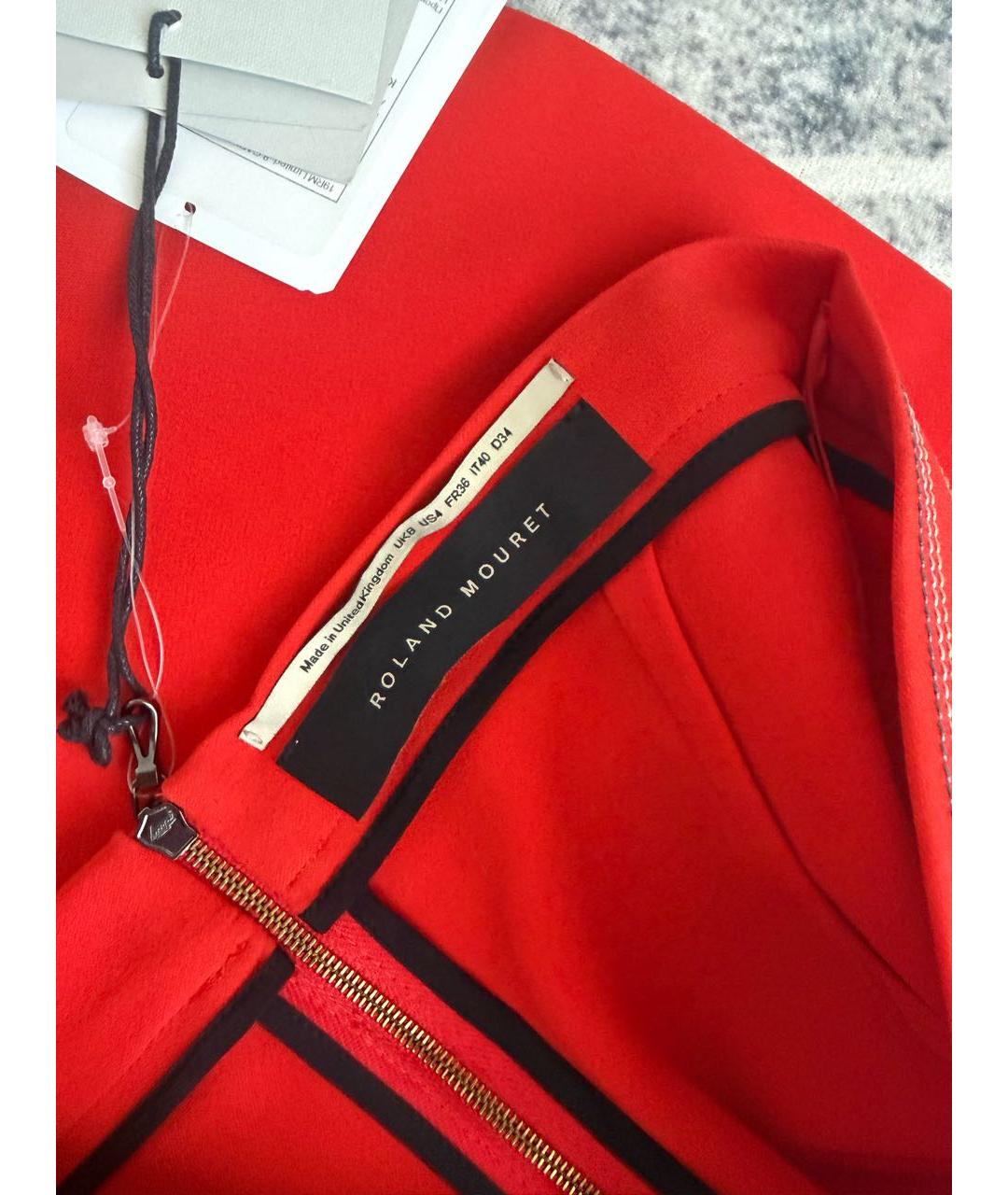 ROLAND MOURET Красная вискозная юбка миди, фото 5