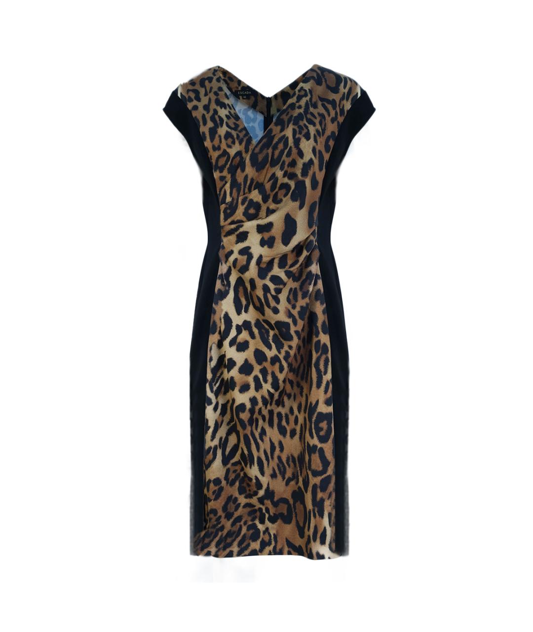 ESCADA Коричневое хлопковое повседневное платье, фото 6