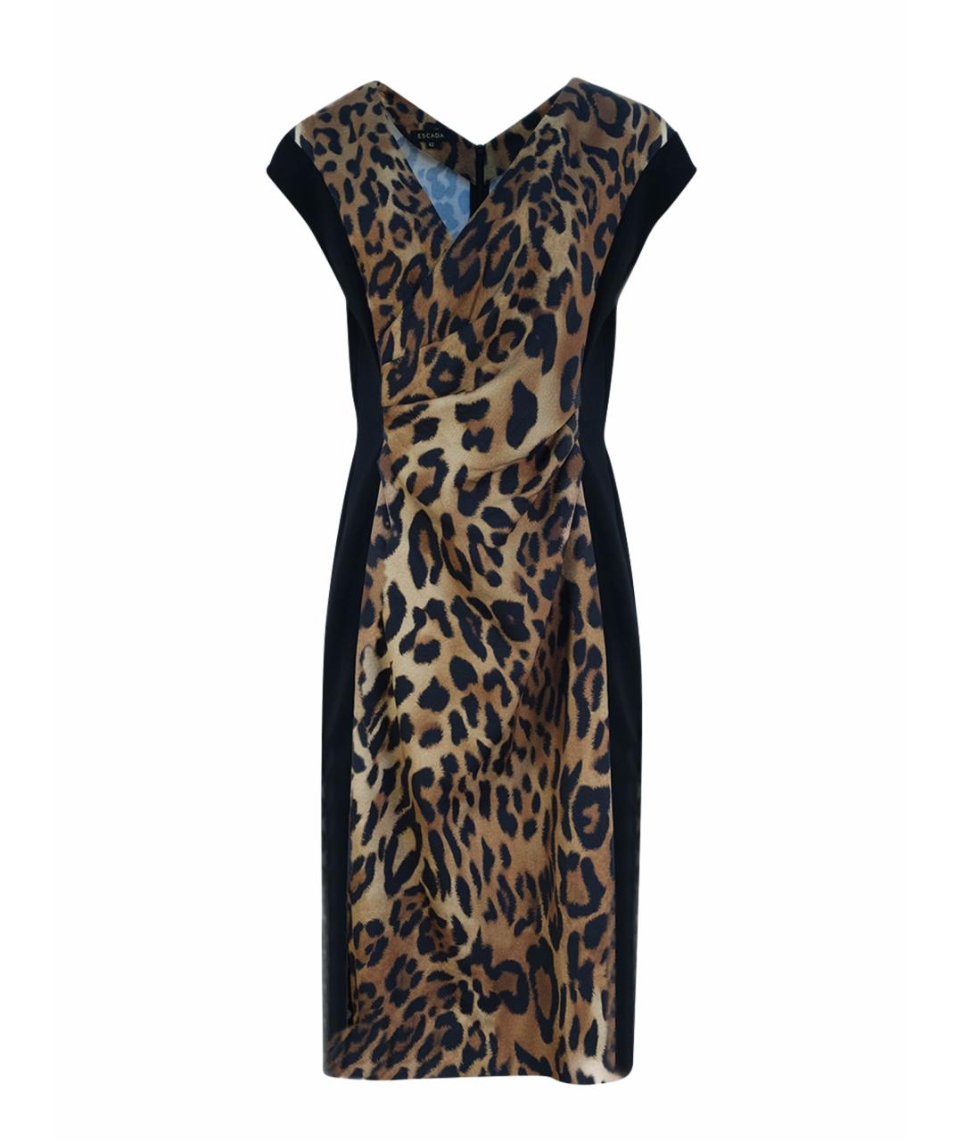 ESCADA Коричневое хлопковое повседневное платье, фото 1