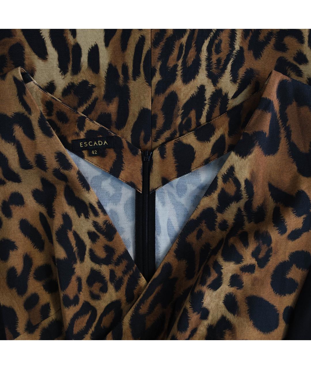 ESCADA Коричневое хлопковое повседневное платье, фото 3