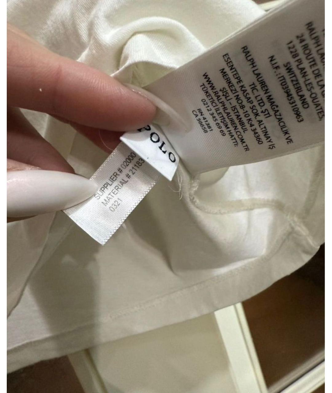 POLO RALPH LAUREN Бежевая хлопковая футболка, фото 3