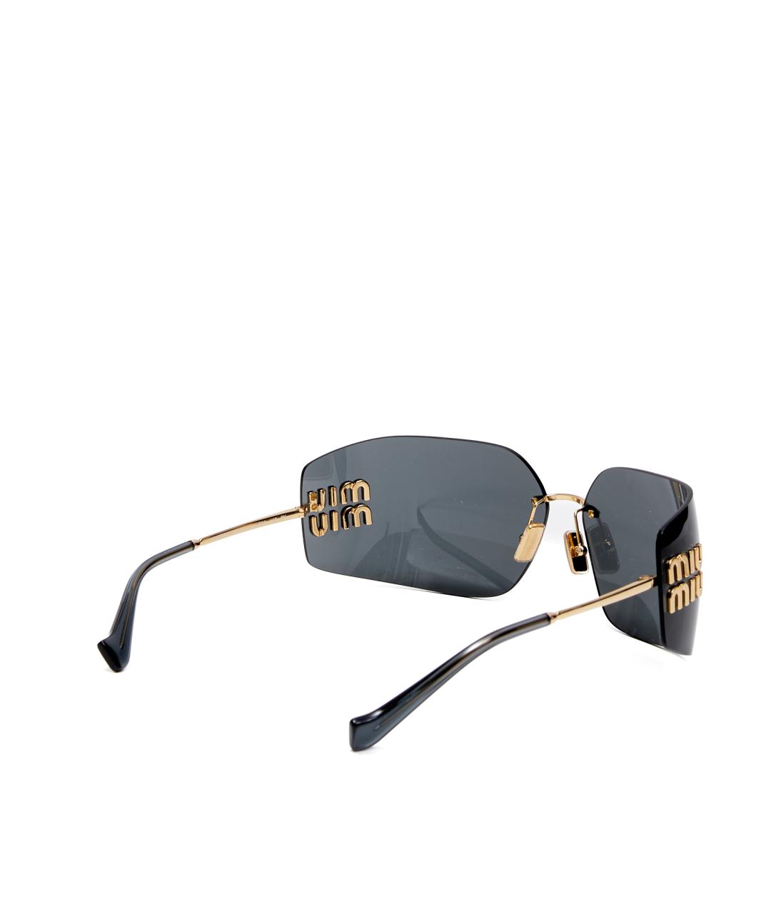 MIU MIU Черные металлические солнцезащитные очки, фото 3